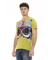 Short Sleeve T-shirt with Round Neck and Front Print S Men