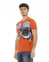 Short Sleeve Round Neck T-shirt with Front Print M Men