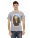 Short Sleeve T-shirt with Round Neck and Front Print M Men