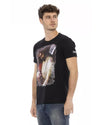 Short Sleeve T-shirt with Round Neck and Front Print XL Men