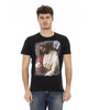 Short Sleeve T-shirt with Round Neck and Front Print 2XL Men