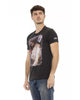 Short Sleeve T-shirt with Round Neck and Front Print S Men