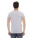 Short Sleeve Round Neck T-shirt with Front Print 2XL Men