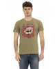 Short Sleeve T-shirt with Round Neck and Front Print L Men