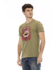 Short Sleeve T-shirt with Round Neck and Front Print 2XL Men