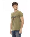 Short Sleeve T-shirt with Round Neck and Front Print M Men