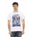 Front Print Short Sleeve T-shirt with Round Neck XL Men