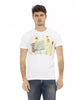 Short Sleeve T-shirt with Round Neck and Front Print L Men