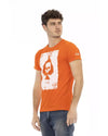 Short Sleeve T-shirt with Round Neck and Front Print M Men