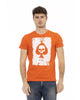 Short Sleeve T-shirt with Round Neck and Front Print XL Men