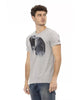 Short Sleeve T-shirt with Round Neck - Front Print 2XL Men