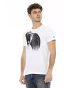 Short Sleeve Round Neck T-Shirt with Front Print 3XL Men