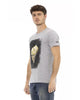 Short Sleeve T-shirt With Round Neck. Front Print. 3XL Men