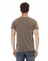 Short Sleeve Round Neck T-shirt with Front Print 3XL Men