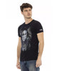 Short Sleeve Round Neck T-Shirt with Front Print M Men