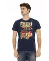 Printed Short Sleeve T-shirt with Round Neck L Men