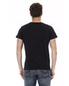 Short Sleeve T-shirt with Round Neck and Front Print L Men