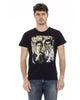 Short Sleeve T-shirt with Round Neck and Front Print M Men