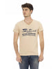 Short Sleeve T-shirt with V-neck and Front Print 2XL Men