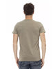 Short Sleeve V-Neck T-Shirt with Front Print L Men