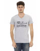 Short Sleeve V-Neck T-Shirt with Front Print L Men