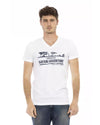 Short Sleeve V-Neck T-shirt with Front Print L Men