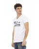 Short Sleeve V-Neck T-shirt with Front Print XL Men