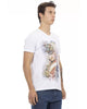 Short Sleeve T-shirt with V-neck and Front Print 2XL Men