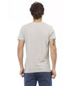 Short Sleeve T-shirt with V-neck and Front Print M Men