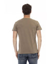 Short Sleeve V-Neck T-Shirt with Front Print L Men