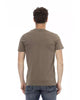 Short Sleeve V-Neck T-shirt with Front Print L Men