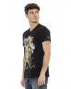 Short Sleeve V-Neck T-shirt with Front Print 3XL Men