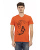 Front Print Short Sleeve V-Neck T-Shirt M Men