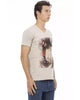 Short Sleeve V-Neck T-Shirt with Front Print L Men