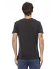 Short Sleeve T-shirt with V-neck and Front Print M Men