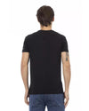 V-neck Short Sleeve T-shirt with Front Print L Men