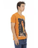 Short Sleeve V-Neck T-Shirt with Front Print L Men