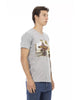 Short Sleeve T-shirt with V-neck and Front Print XL Men