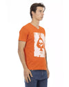 Short Sleeve T-shirt with V-neck and Front Print M Men