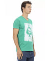 Front Print V-Neck Short Sleeve T-Shirt M Men