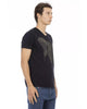 Short Sleeve T-shirt with V-neck and Front Print XL Men