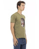 Short Sleeve T-shirt with V-neck and Front Print L Men