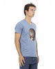 Short Sleeve T-shirt with V-neck and Front Print M Men