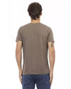 Short Sleeve V-neck T-shirt with Front Print 3XL Men