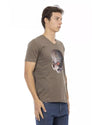 Short Sleeve V-neck T-shirt with Front Print L Men