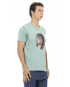 Front Print V-Neck Short Sleeve T-shirt M Men