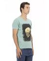 Printed V-neck Short Sleeve T-shirt L Men