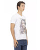 Short Sleeve T-shirt With V-neck - Front Print L Men