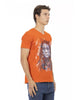 Short Sleeve V-Neck T-Shirt with Front Print 2XL Men