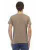 Short Sleeve T-shirt with V-neck and Front Print M Men